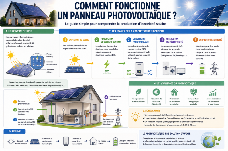 Comment fonctionne un panneau photovoltaïque ?