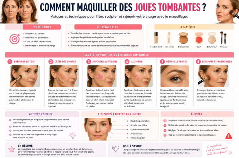 Comment maquiller des joues tombantes ?
