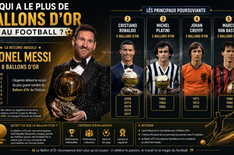 Qui a le plus de ballons d’or au football ?