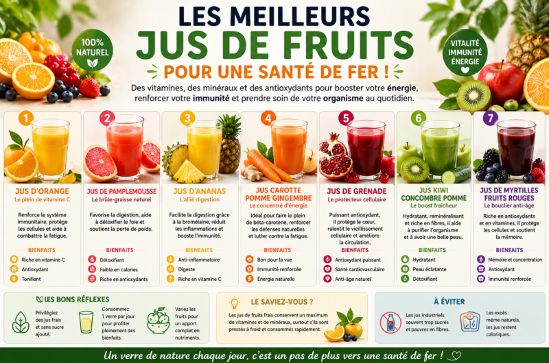 Les meilleurs jus de fruits pour une santé de fer !
