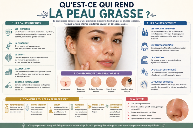 Qu’est-ce qui rend la peau grasse ?