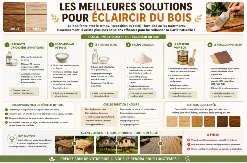 Les meilleures solutions pour éclaircir du bois