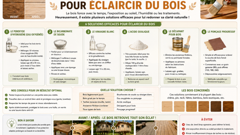 Les meilleures solutions pour éclaircir du bois
