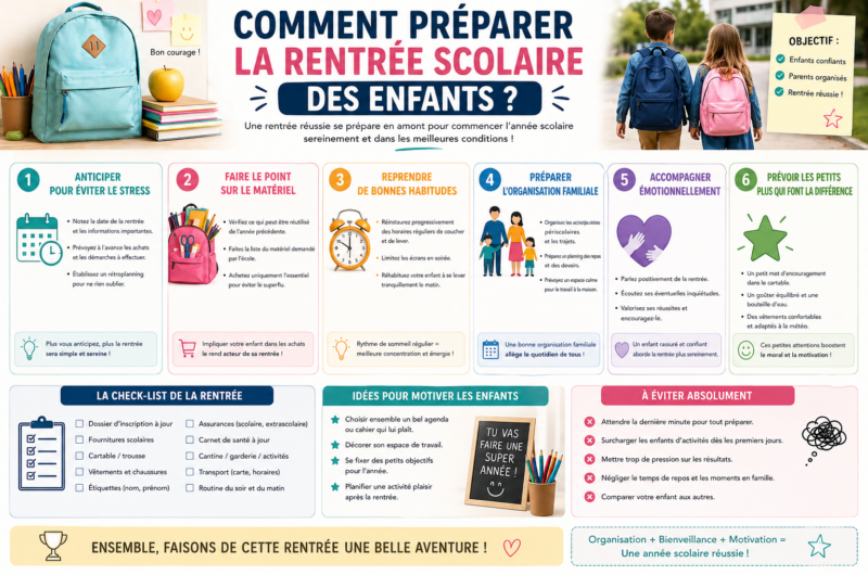 Comment préparer la rentrée scolaire des enfants ?