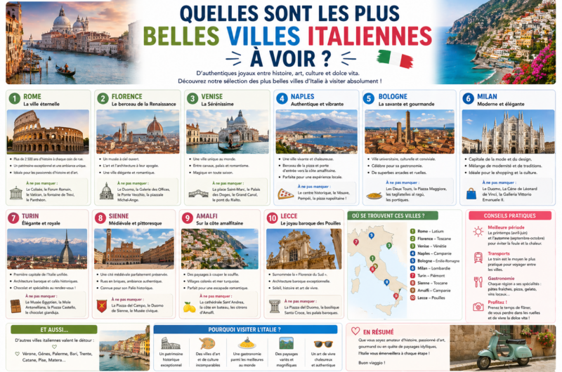 Quelles sont les plus belles villes italiennes à voir ?