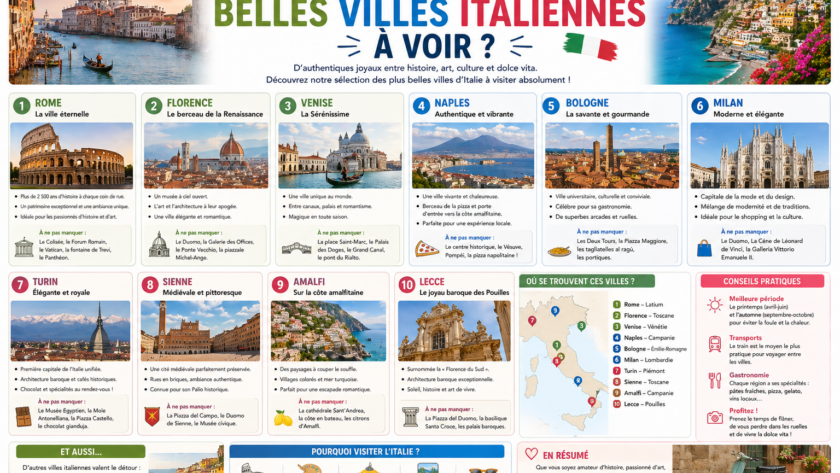 Quelles sont les plus belles villes italiennes à voir ?