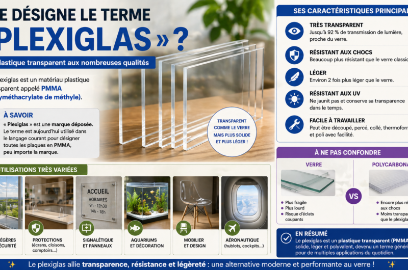 Que désigne le terme « plexiglas » ?