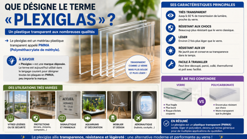 Que désigne le terme « plexiglas » ?