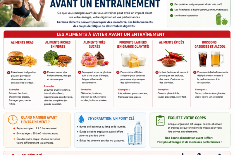 Les aliments à éviter avant un entraînement