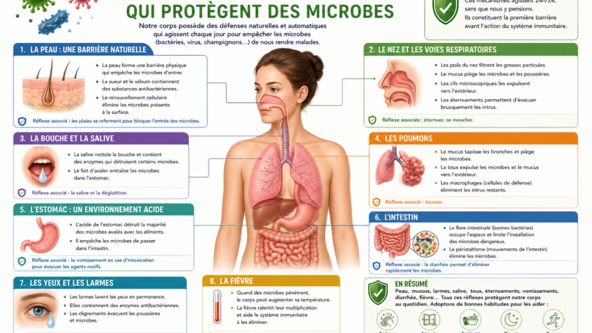 Les réflexes du corps qui protègent des microbes