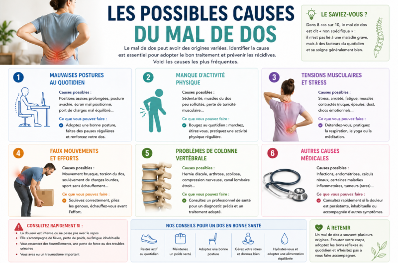 Les possibles causes du mal de dos