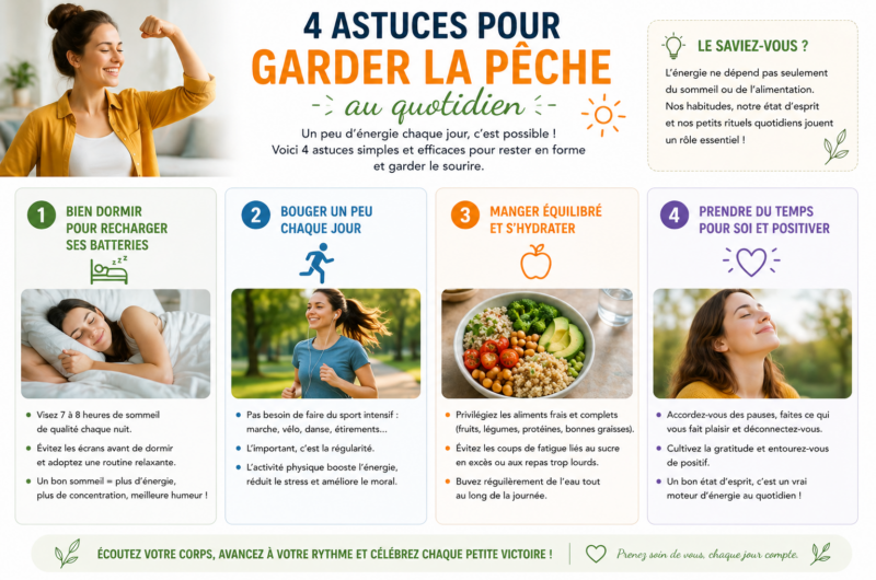 4 astuces pour garder la pêche au quotidien
