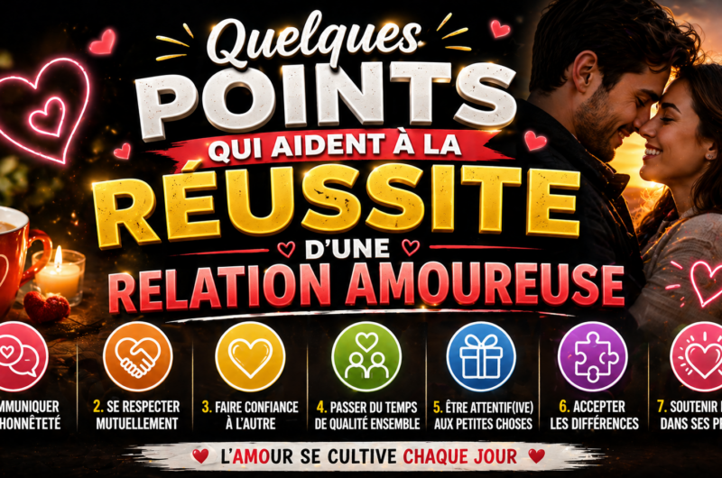 Quelques points qui aident à la réussite d’une relation amoureuse