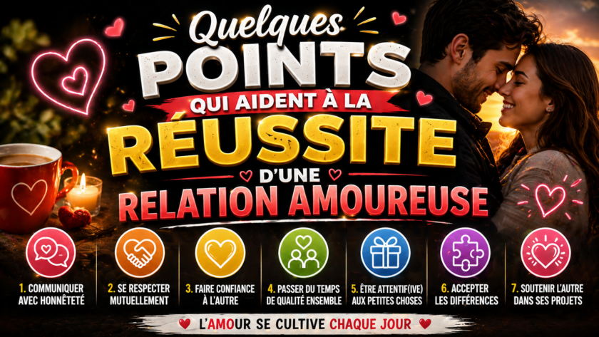 Quelques points qui aident à la réussite d’une relation amoureuse