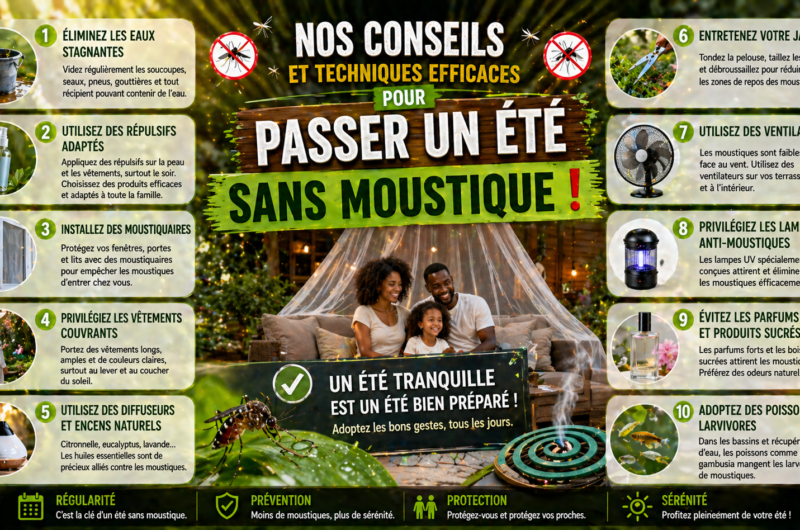 Nos conseils et techniques efficaces pour passer un été sans moustique !