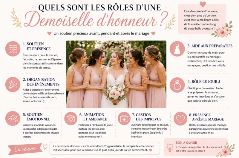 Quels sont les rôles d’une demoiselle d’honneur ?