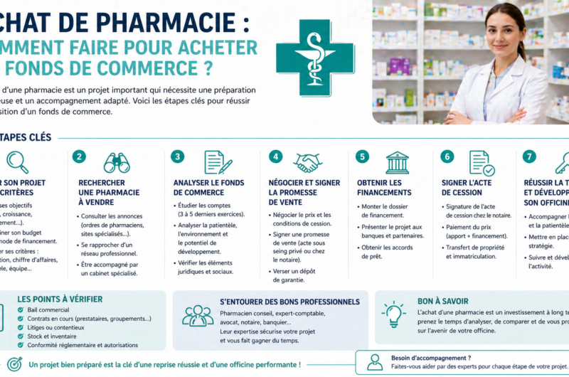 Achat de pharmacie : Comment faire pour acheter un fonds de commerce ?