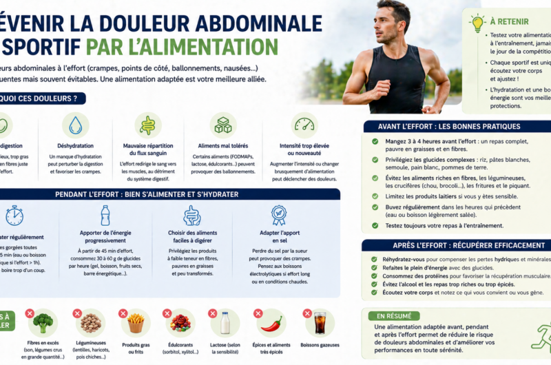 Prévenir la douleur abdominale du sportif par l’alimentation