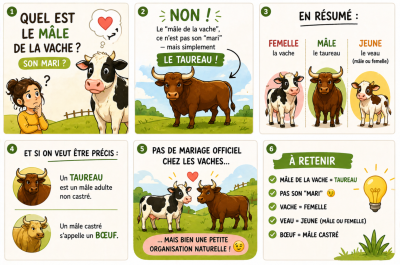 Quel est le mâle de la vache ? Son mari ?