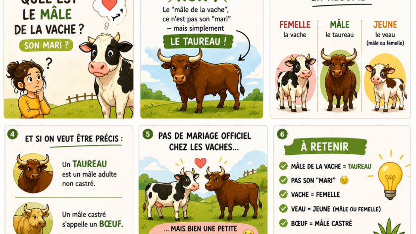 Quel est le mâle de la vache ? Son mari ?
