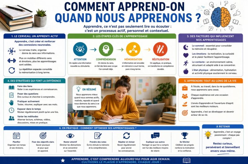 Comment apprend-on quand nous apprenons ?