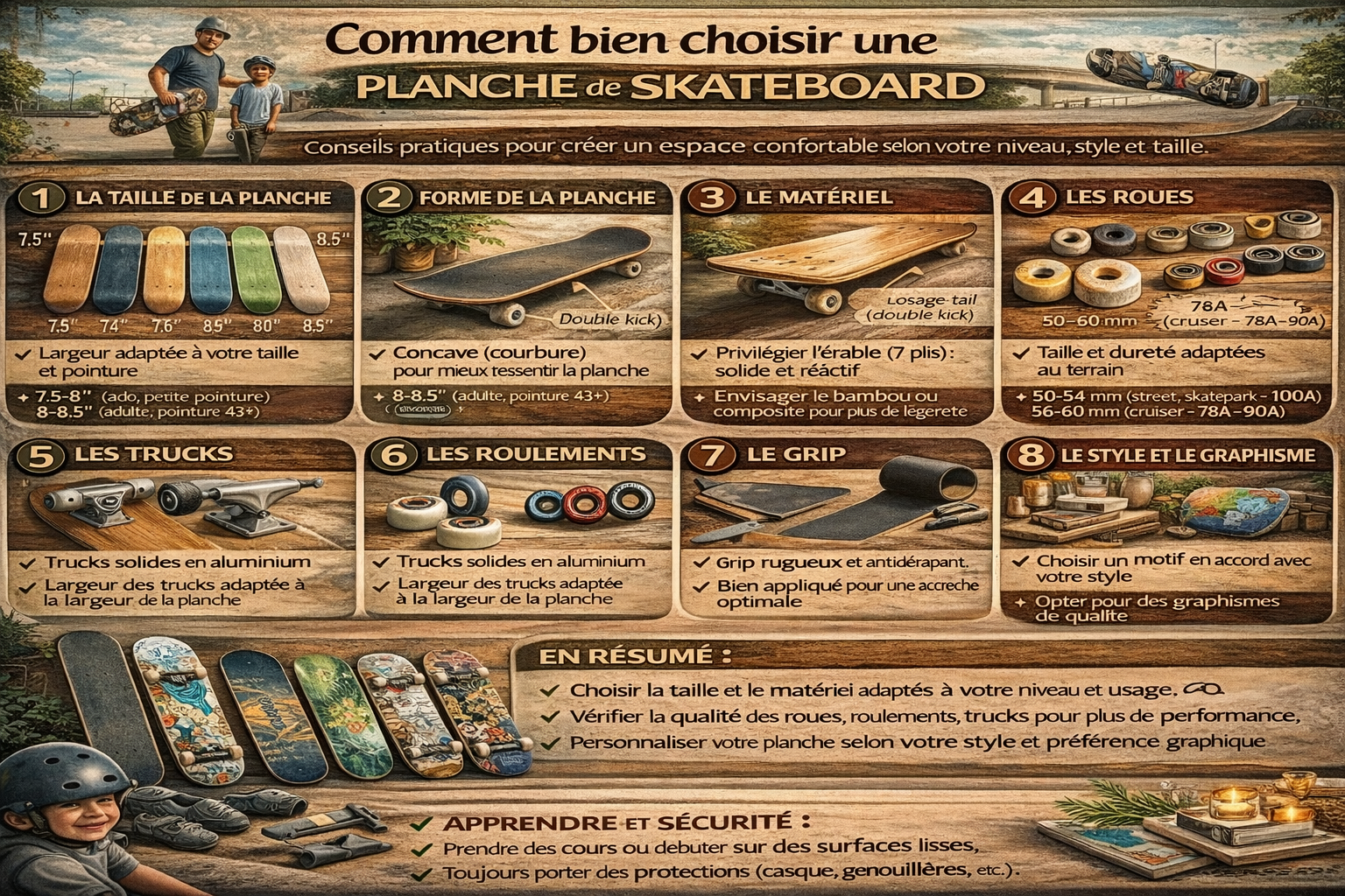 Comment bien choisir une planche de skateboard