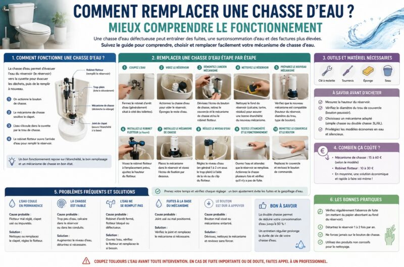 Comment remplacer une chasse d’eau ? Mieux comprendre le fonctionnement