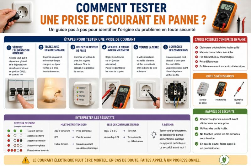 Comment tester une prise de courant en panne ?