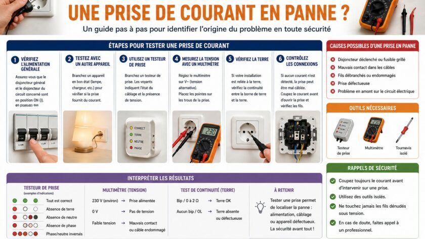 Comment tester une prise de courant en panne ?