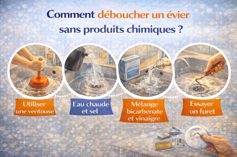 Comment déboucher un évier sans produits chimiques ?