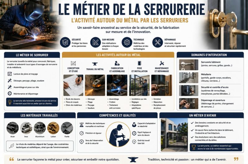 Le métier de la serrurerie, l’activité autour du métal par les serruriers