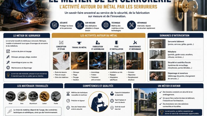 Le métier de la serrurerie, l’activité autour du métal par les serruriers