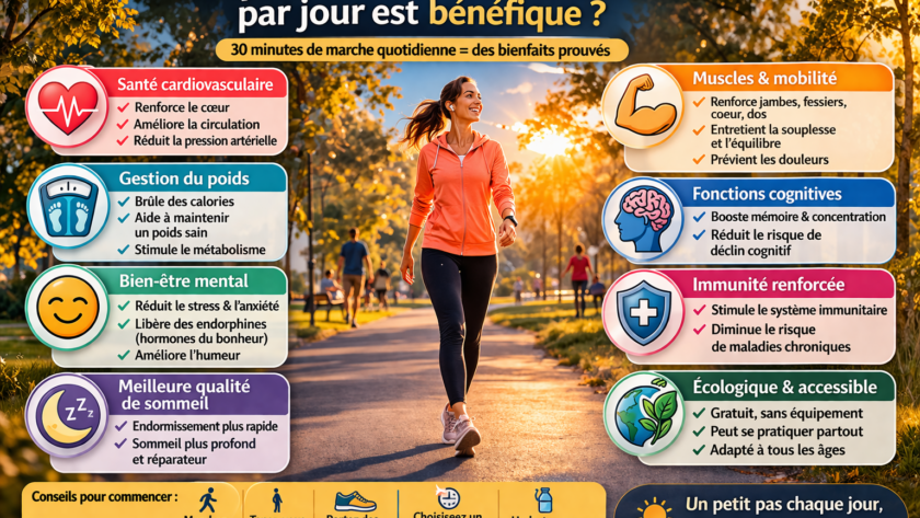 Pourquoi marcher 30 minutes par jour est bénéfique