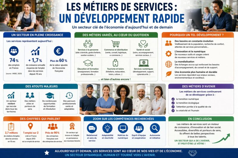 Les métiers de services : un développement rapide