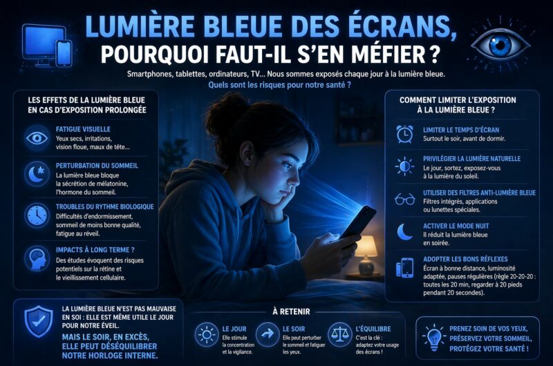 Lumière bleue des écrans, pourquoi faut-il s’en méfier