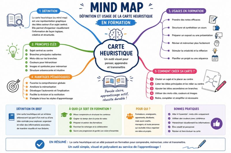 Mind map, définition et usage de la carte heuristique en formation
