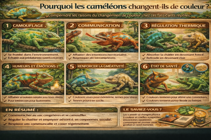 Pourquoi les caméléons changent-ils de couleur ?