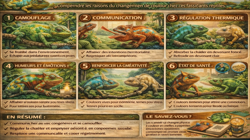 Pourquoi les caméléons changent-ils de couleur ?