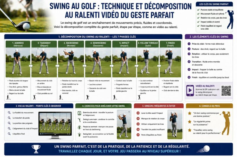 Swing au Golf : technique et décomposition au ralenti vidéo du geste parfait