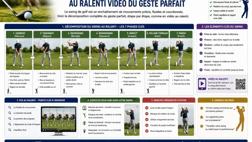 Swing au Golf : technique et décomposition au ralenti vidéo du geste parfait