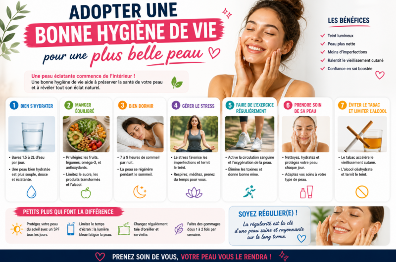 Adopter une bonne hygiène de vie pour une plus belle peau