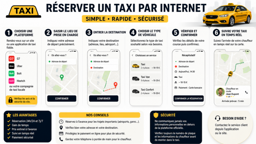Réserver un taxi par Internet