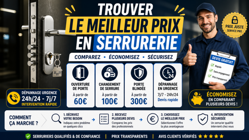 Trouver le meilleur prix en serrurerie