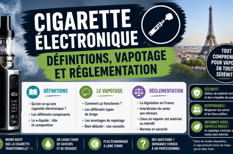 Cigarette électronique : Définitions, vapotage et réglementation