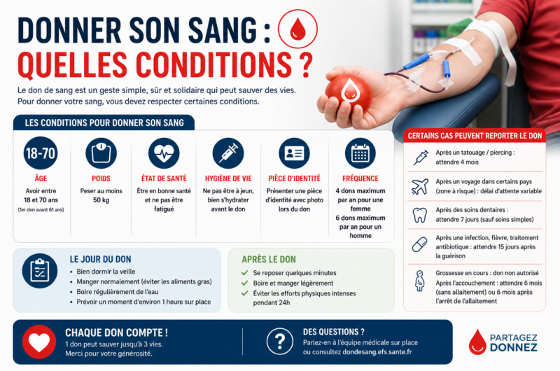Quelles conditions pour donner son sang ?
