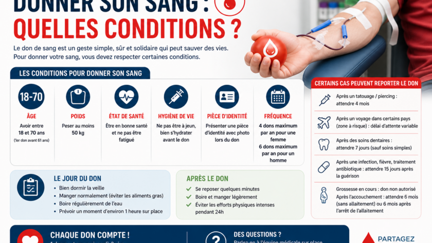 Quelles conditions pour donner son sang ?