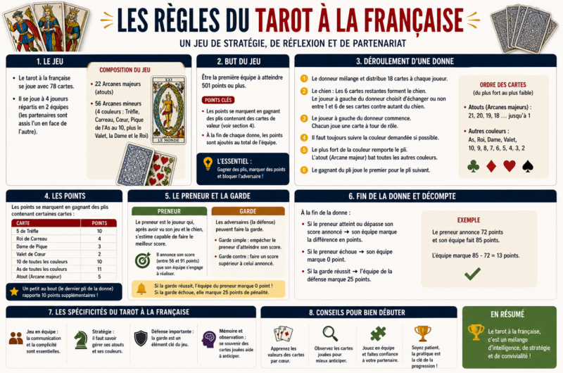 Quelles sont les règles du tarot à la française ?