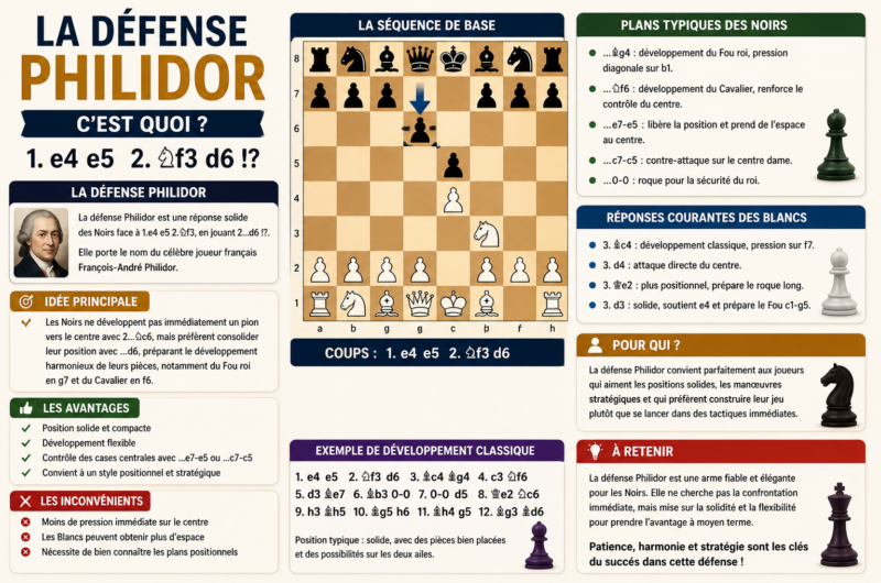 La défense Philidor : C’est quoi 1. e4 e5 2. nf3 d6 !?